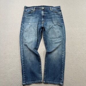 Levi's 513 Jeans Men's 38x32 Blue Slim Straight High Rise Distressed Medium Wash